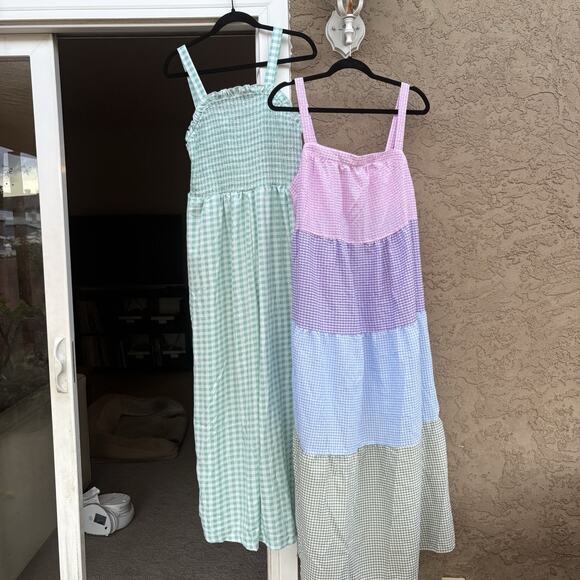 Lot Of 2 SHEIN Curvy 1XL GINGHAM maxi Dresses - Picture 2 of 10